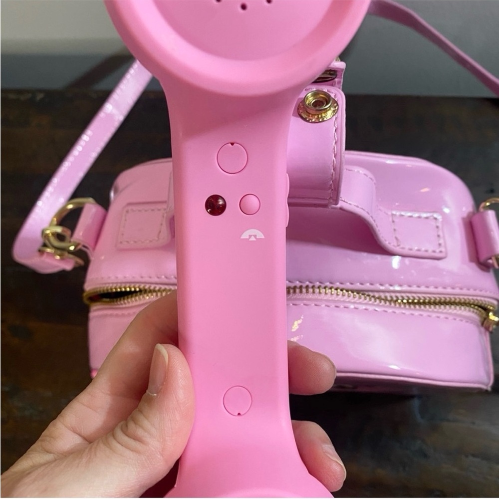 Pink Retro Rotary Telephone Clutch Purse Crossbody Handbag - Picture 11 of 11